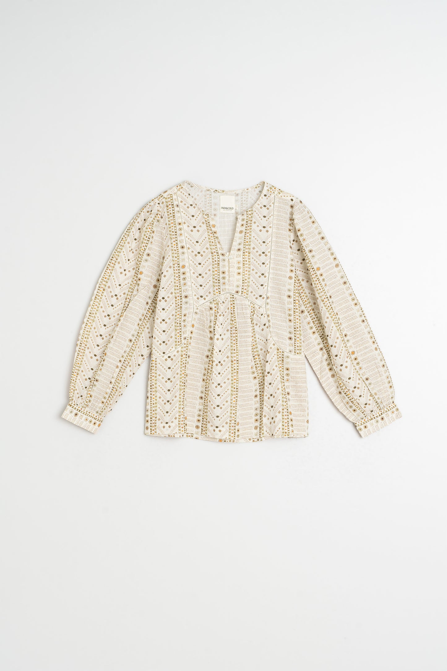 HEMSTITCH-DETAILS BLOUSE