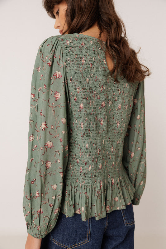 FLORAL PRINT SMOCK BLOUSE 5