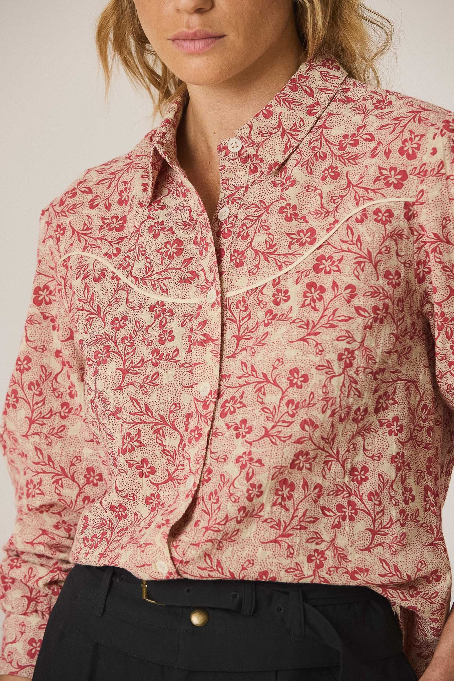 CHEMISE WESTERN FLEURS