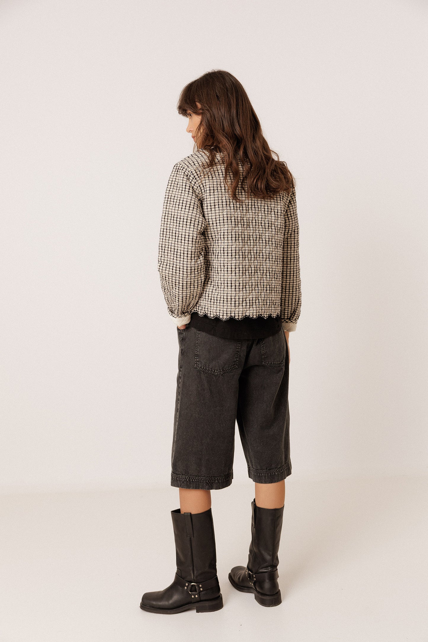 CONTRAST-EMBROIDERY QUILTED JACKET