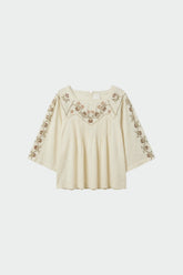 EMBROIDERED-YOKE BLOUSE
