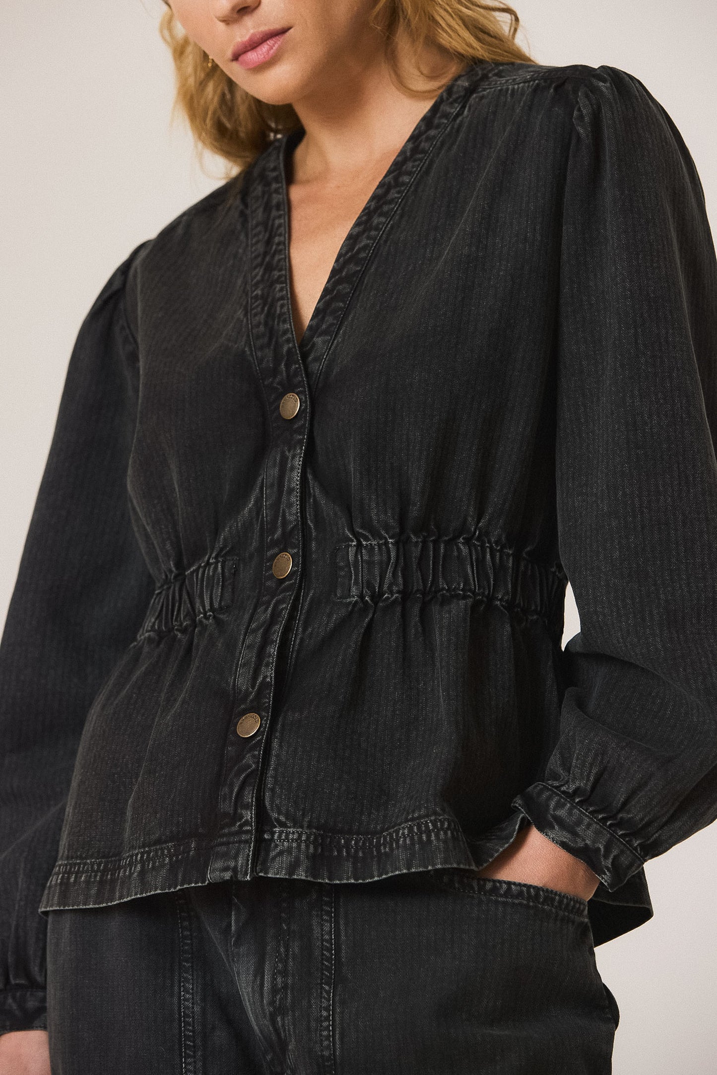 CHEMISE CHEVRON MANCHES BALLON