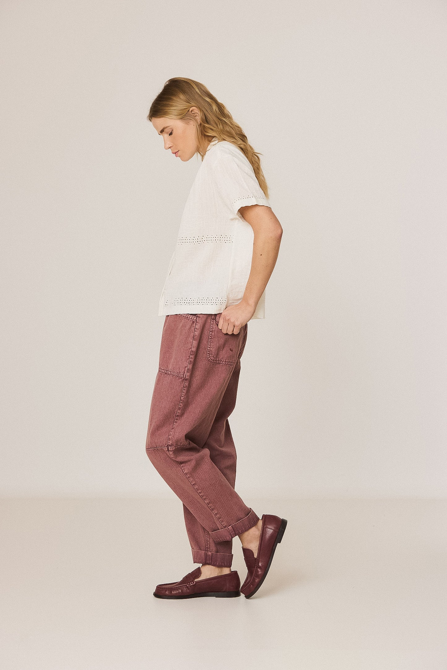 HERRINGBONE CARROT PANTS