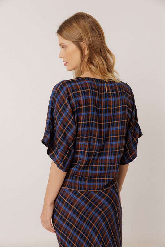 SHORT MULTICOLOR CHECKERED BLOUSE 3