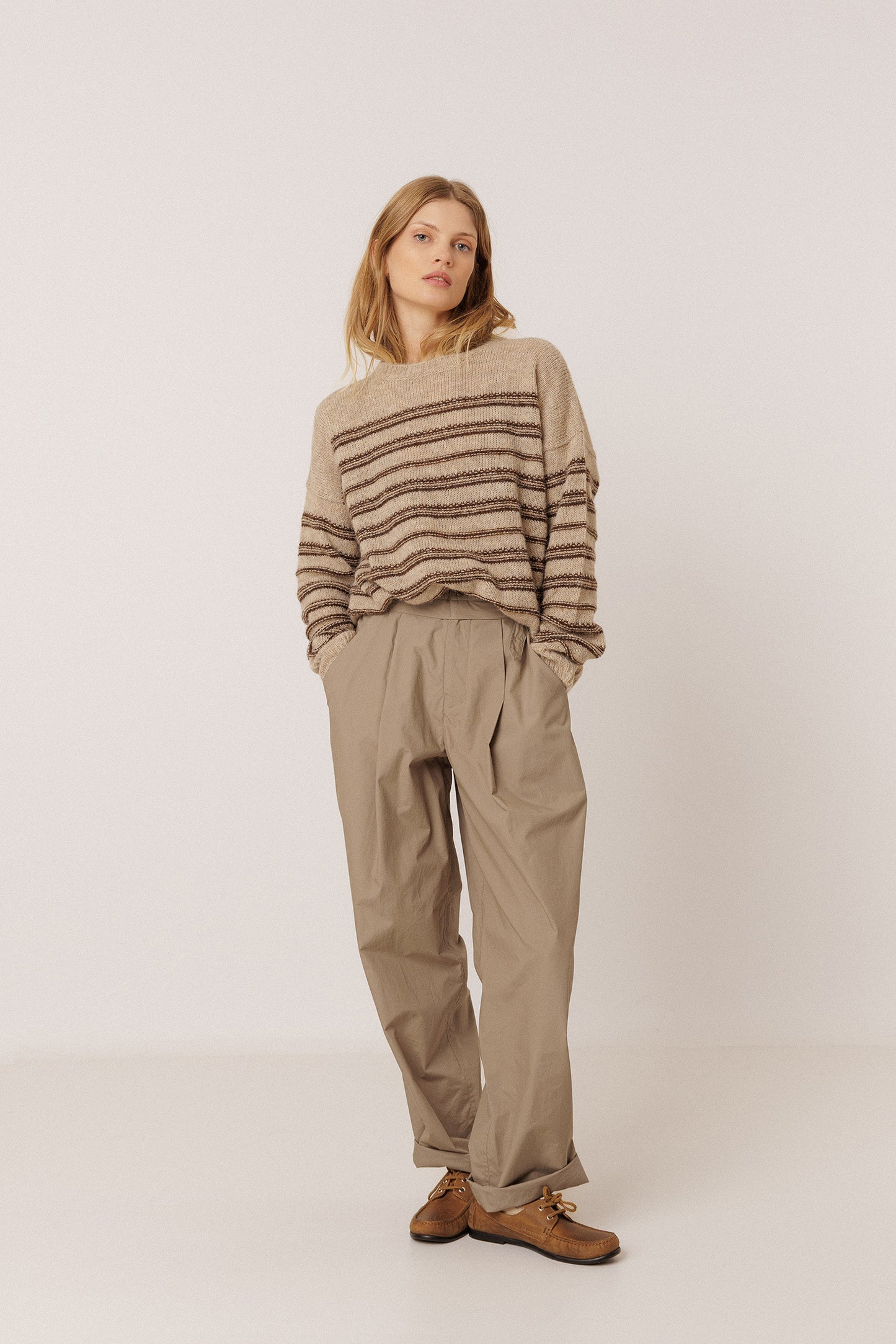 JACQUARD STRIPED PULLOVER