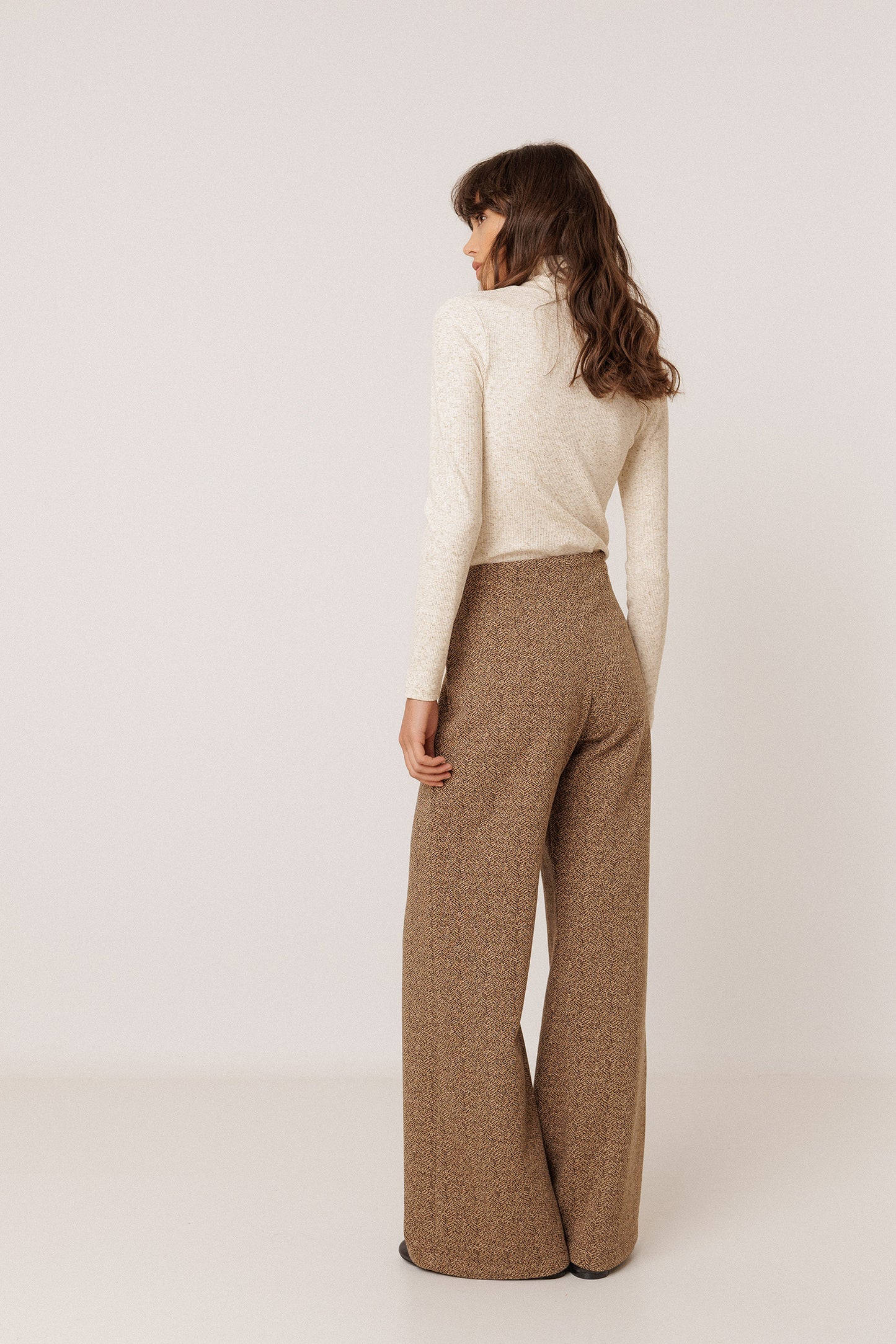 PANTALON JACQUARD DOUBLE TISSU