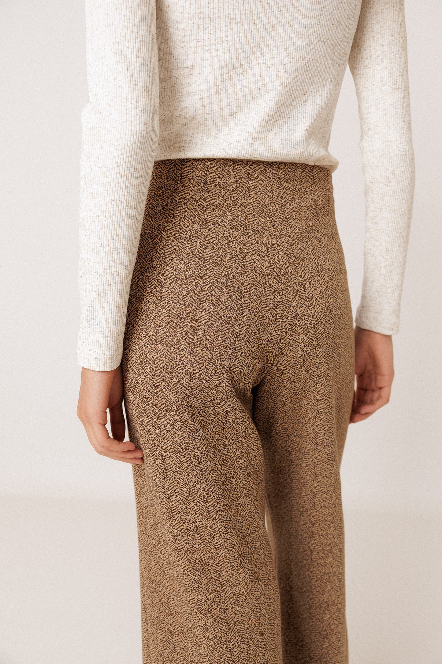 PANTALON JACQUARD DOUBLE TISSU