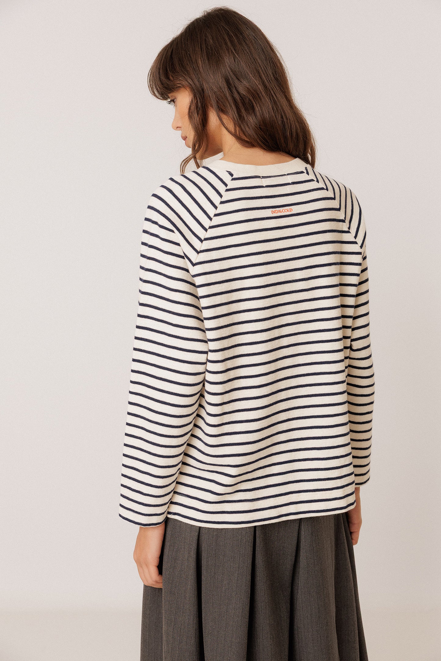 STRIPED TERRYCLOTH SWEATSHIRT