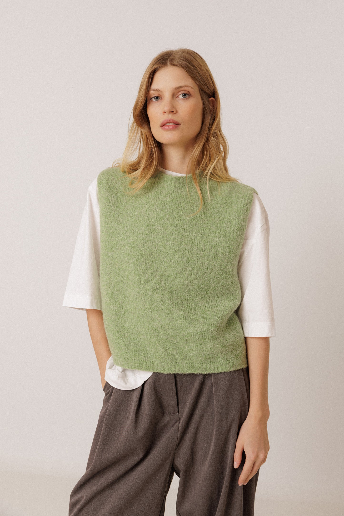GILET BOXY AVEC MOHAIR