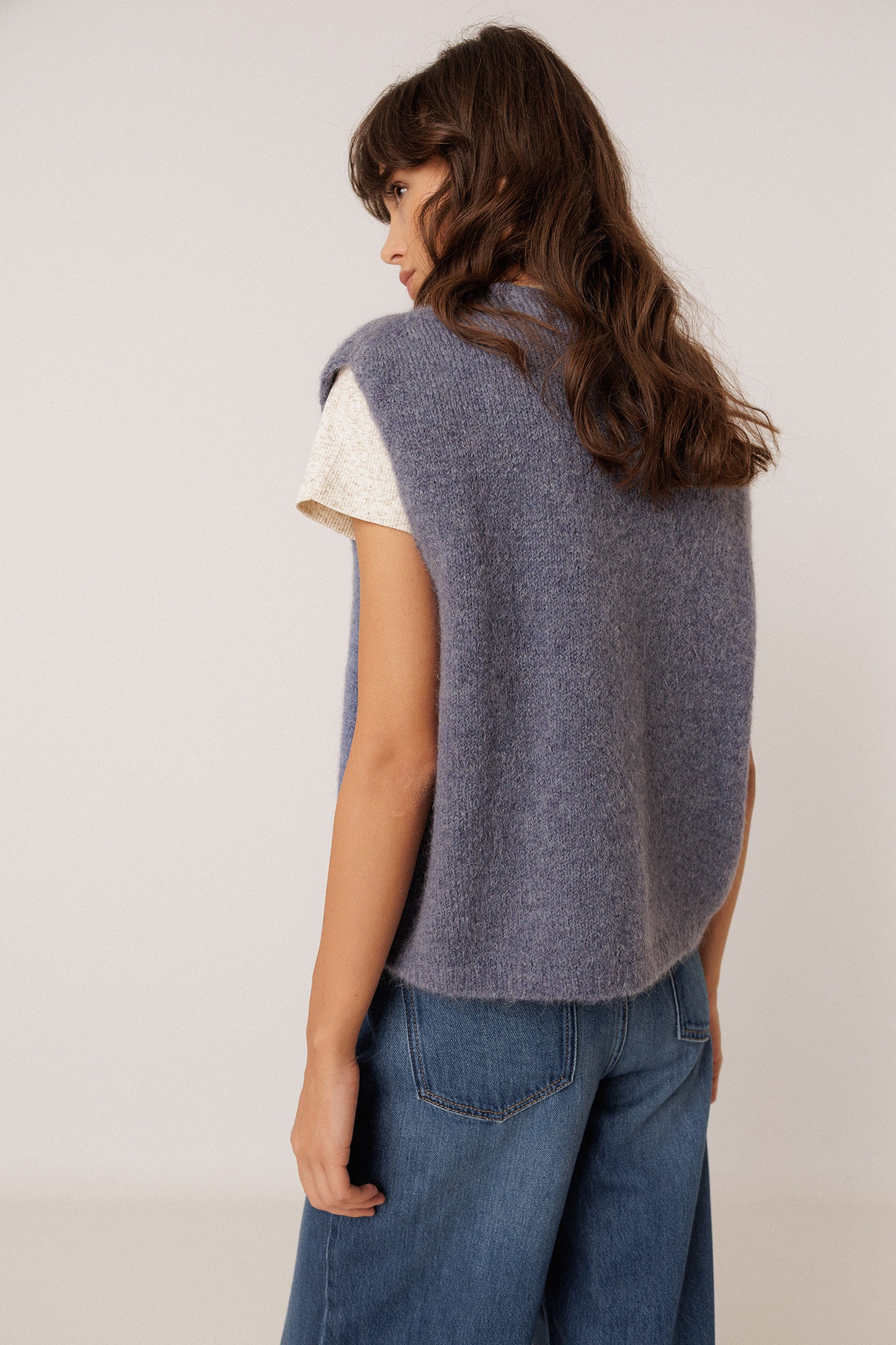 GILET BOXY AVEC MOHAIR