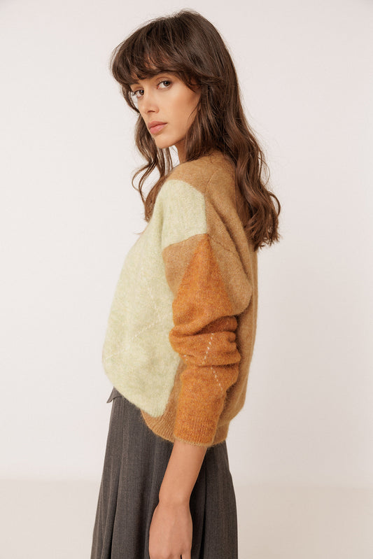 ALPACA MAXI-DIAMOND INTARSIA SWEATER 4