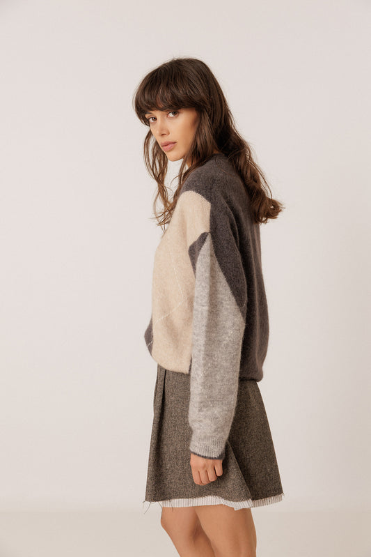 ALPACA MAXI-DIAMOND INTARSIA SWEATER 3