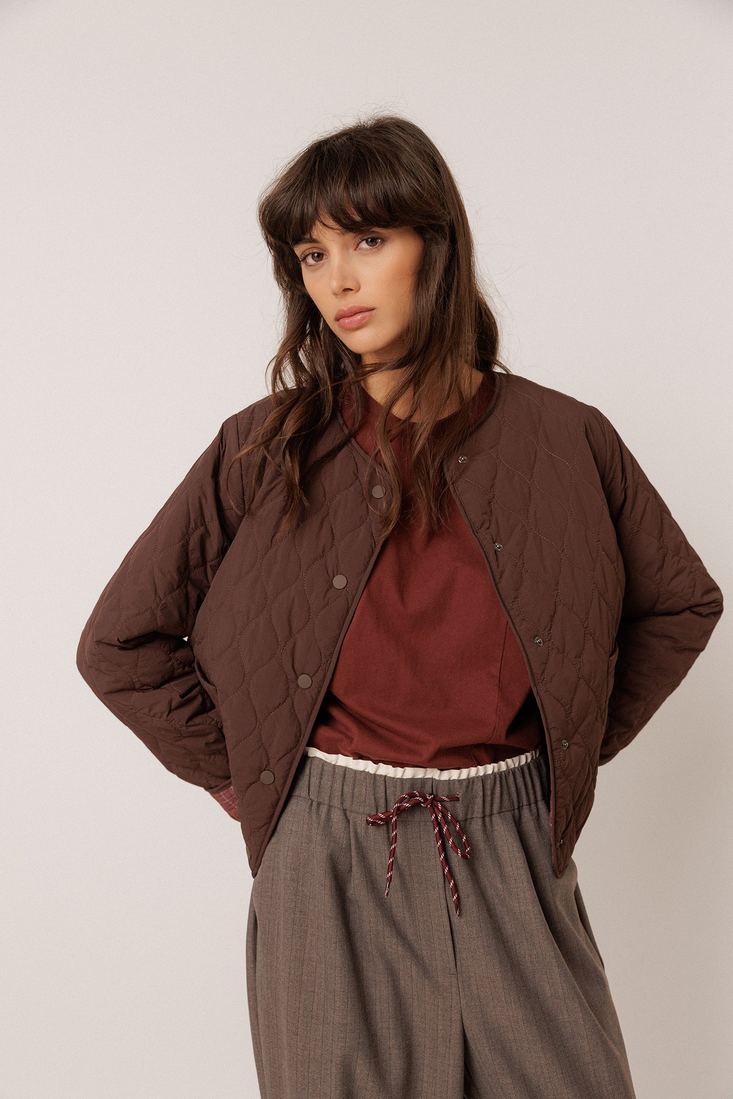VESTE MATELASSÉE IMPRIMÉ TARTAN
