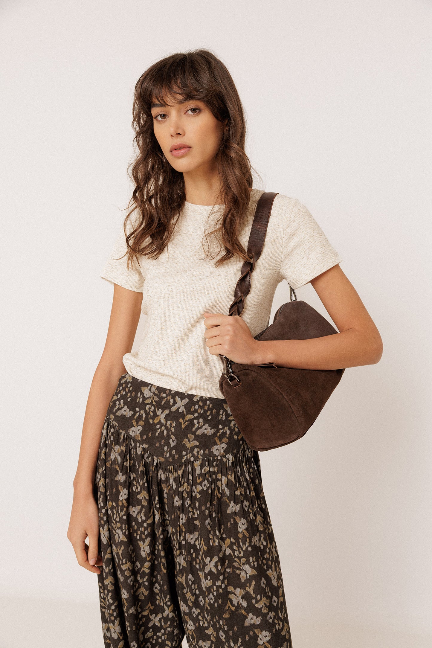 SPLIT-SUEDE SHOULDER BAG
