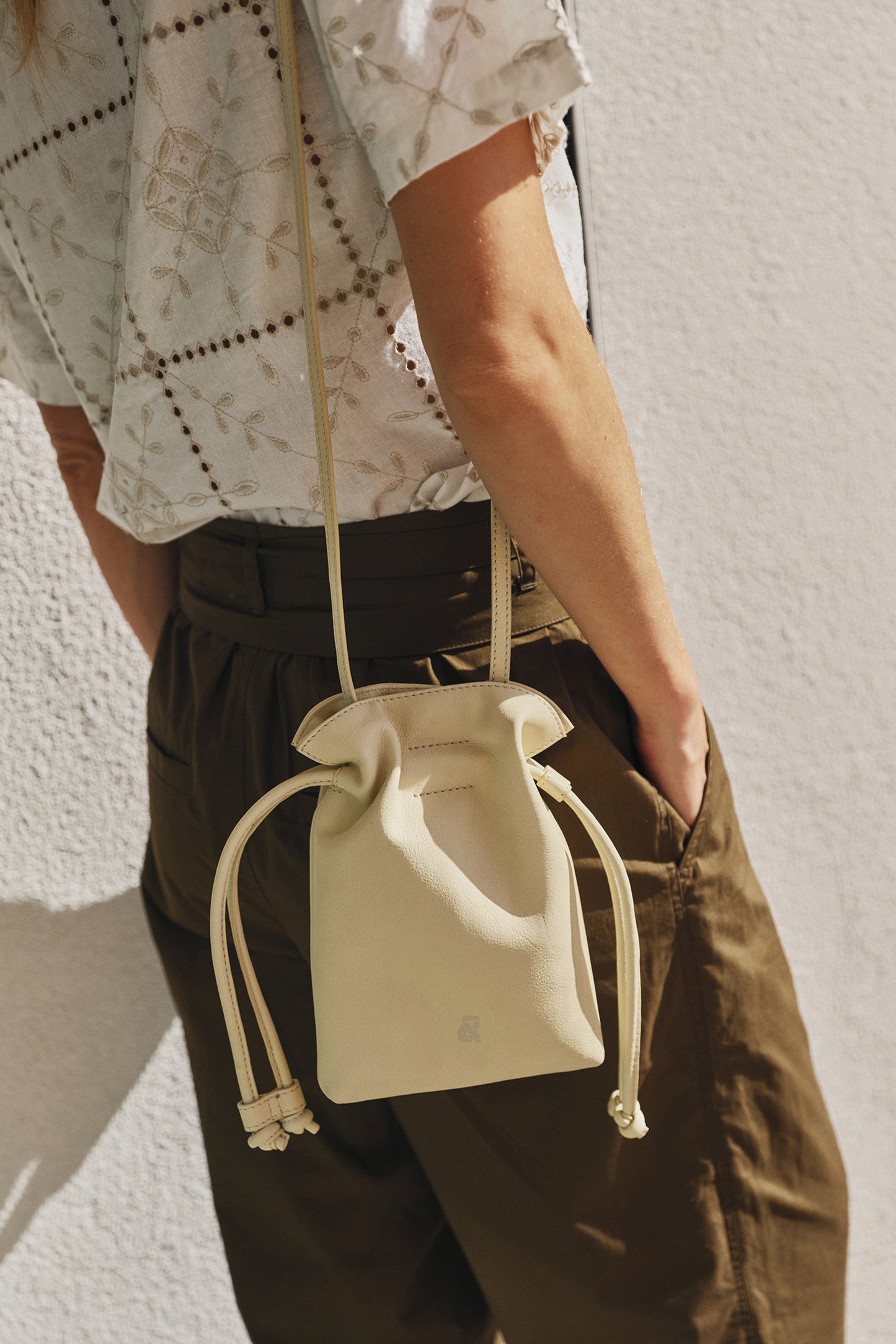 MINI RUCHED-LEATHER BAG