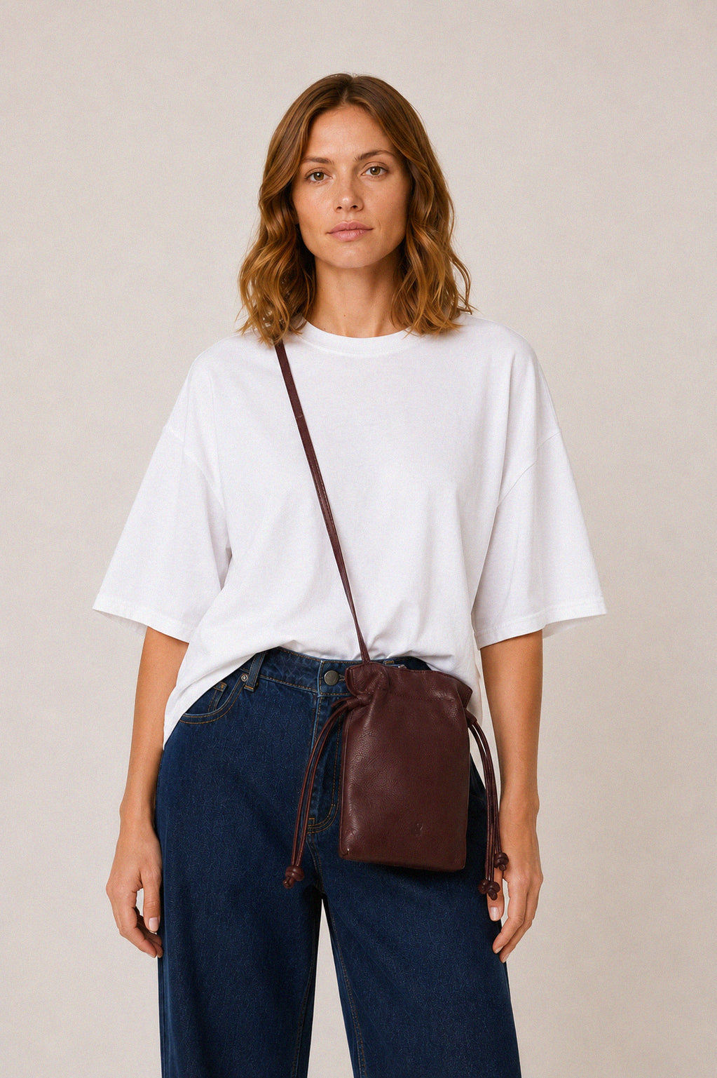 MINI BOLSO PIEL FRUNCIDA
