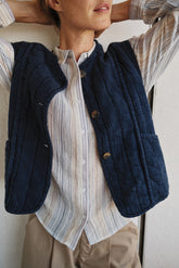 STRIPED DOUBLE-GAUZE SHIRT