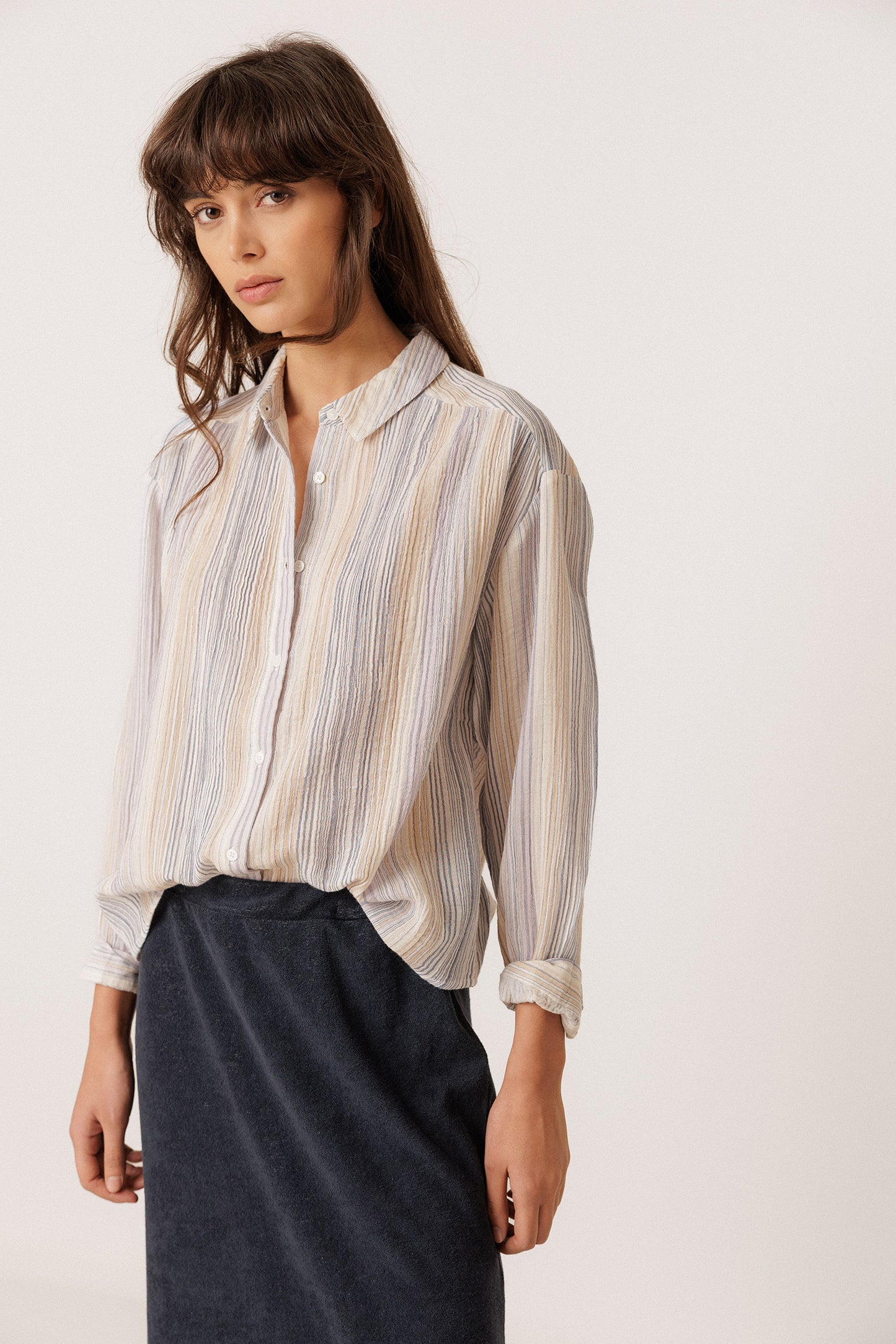 CAMISA RAYAS DOBLE GASA