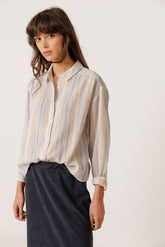 STRIPED DOUBLE-GAUZE SHIRT