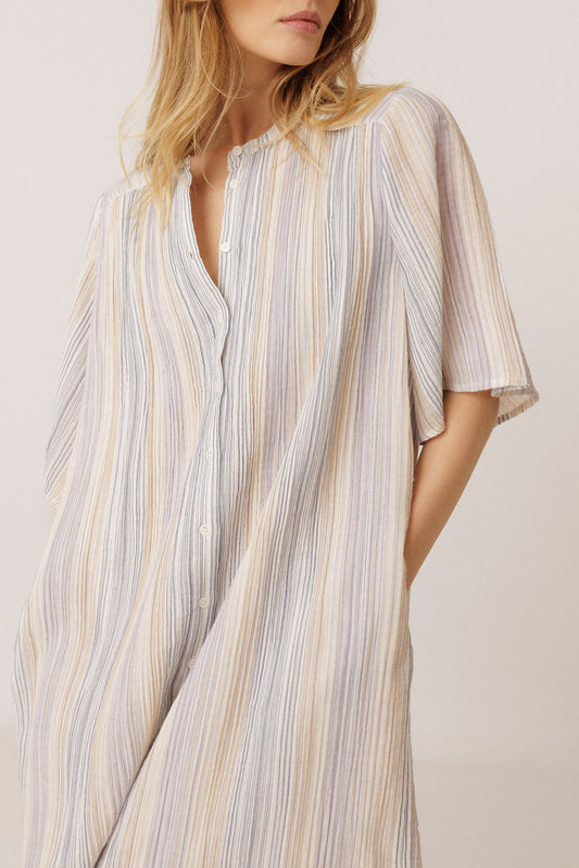 STRIPED DOUBLE-GAUZE DRESS 5