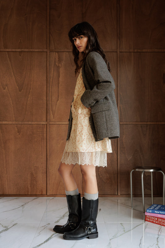 FRAYED WOOL BLAZER 2
