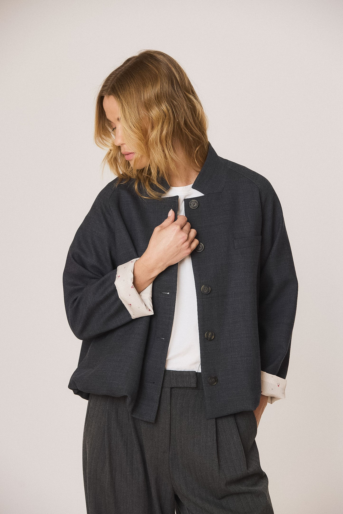 JACKET WITH  ELASTIC HEM