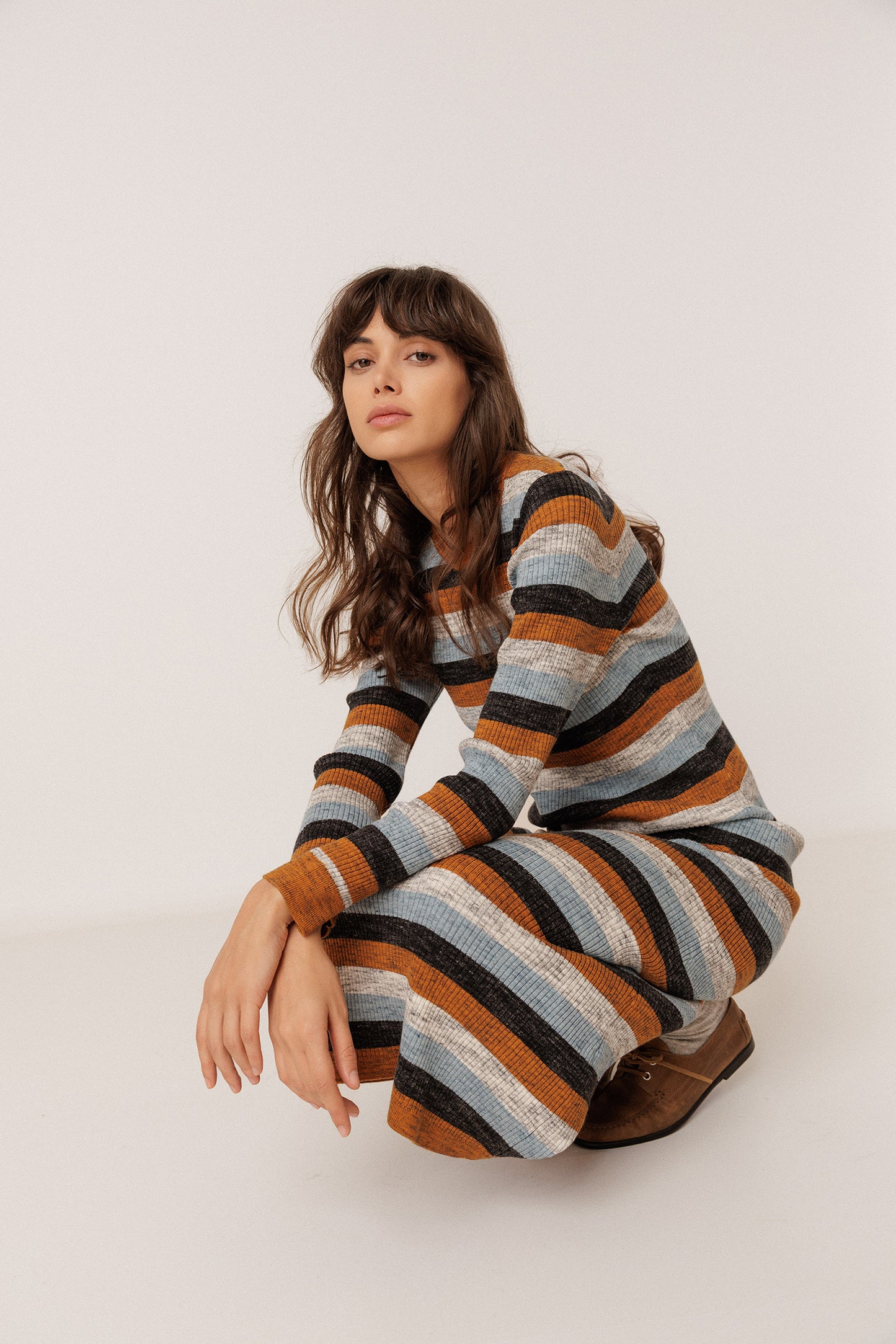 VESTIDO RAYAS CON MERINO