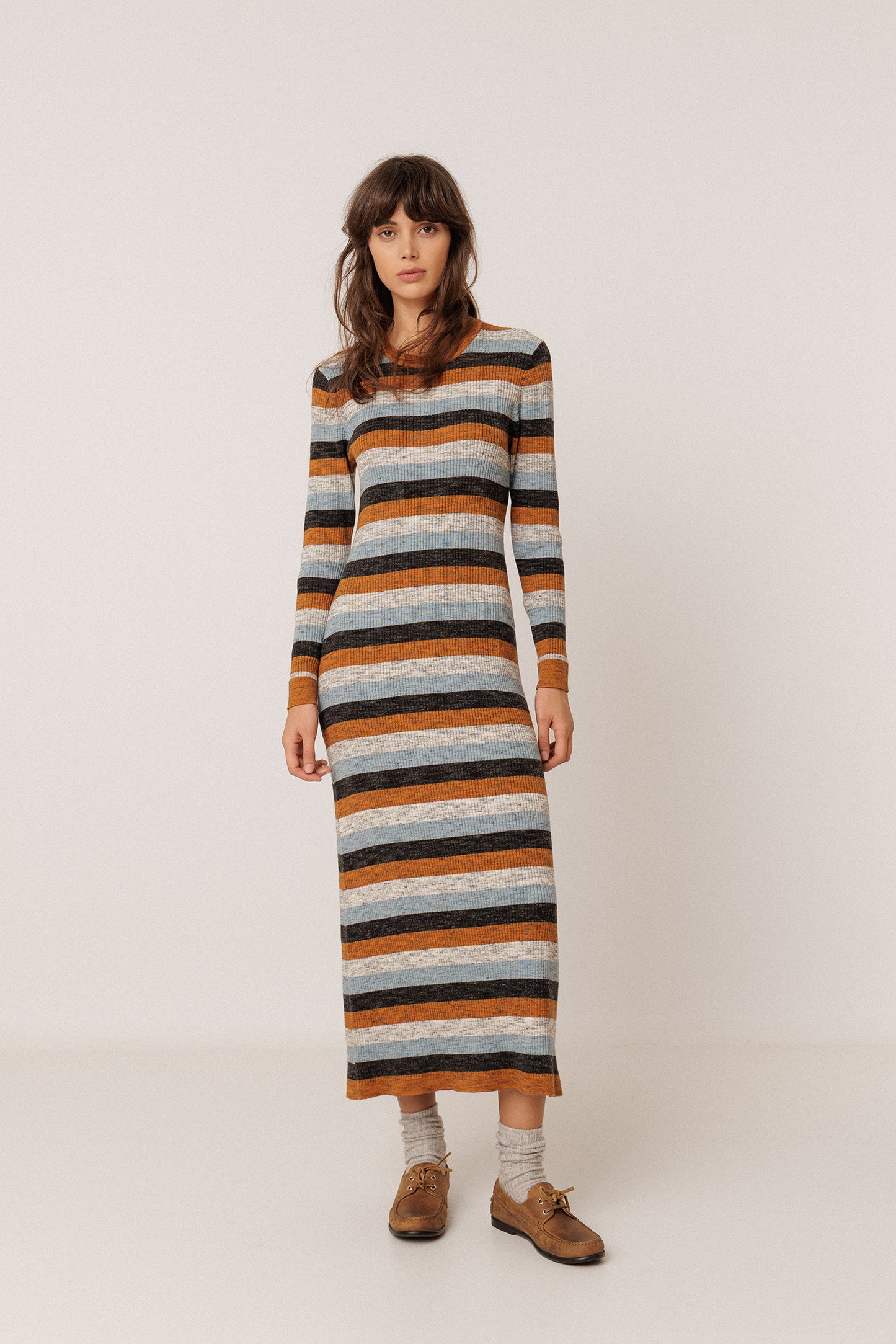 VESTIDO RAYAS CON MERINO