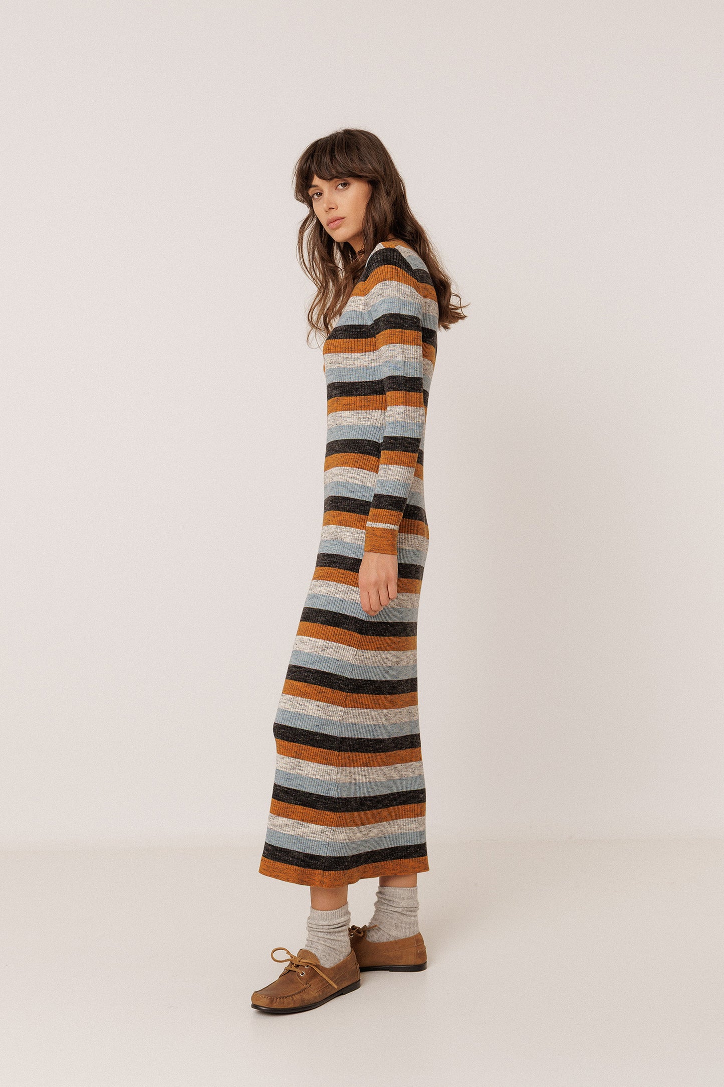 VESTIDO RAYAS CON MERINO