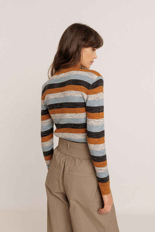 PULL RAYÉ AVEC MÉRINOS 3