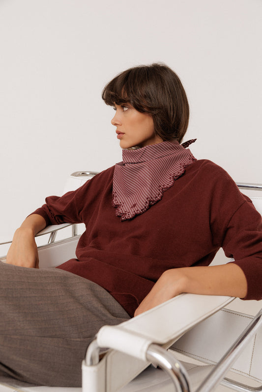 STRIPED POPLIN HANDKERCHIEF 1