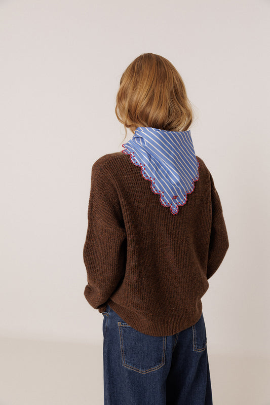 STRIPED POPLIN HANDKERCHIEF 1