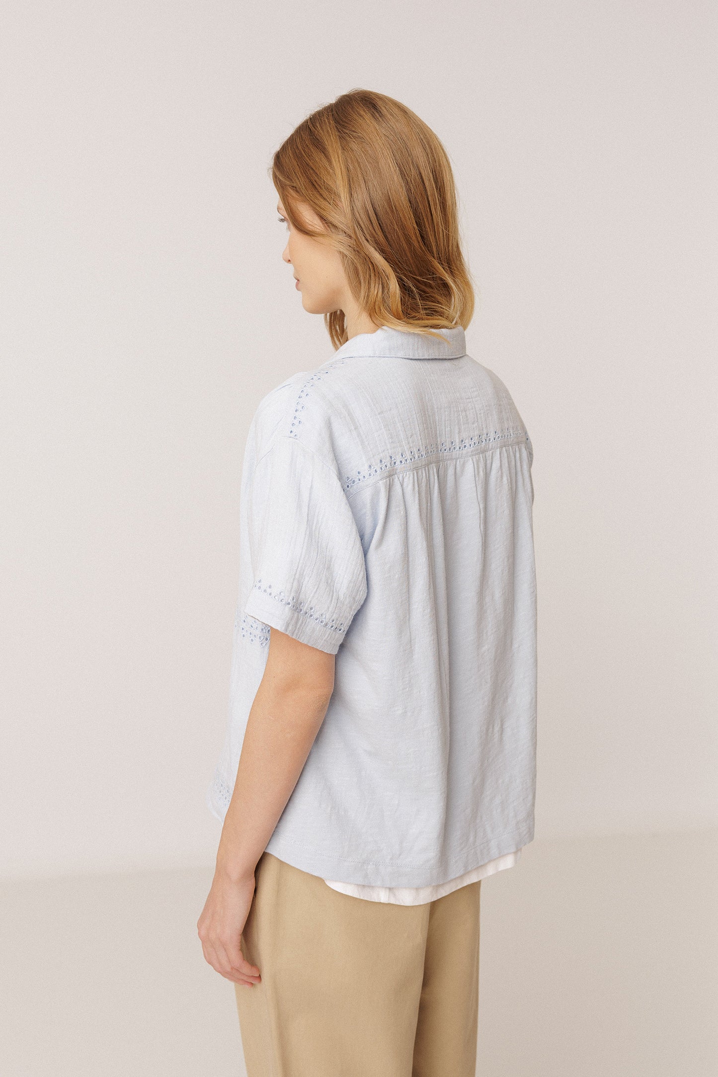 EMBROIDERED COMBINATION TEE