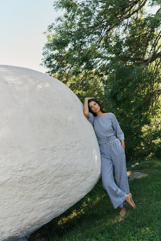 ELASTIC GINGHAM PANT 2