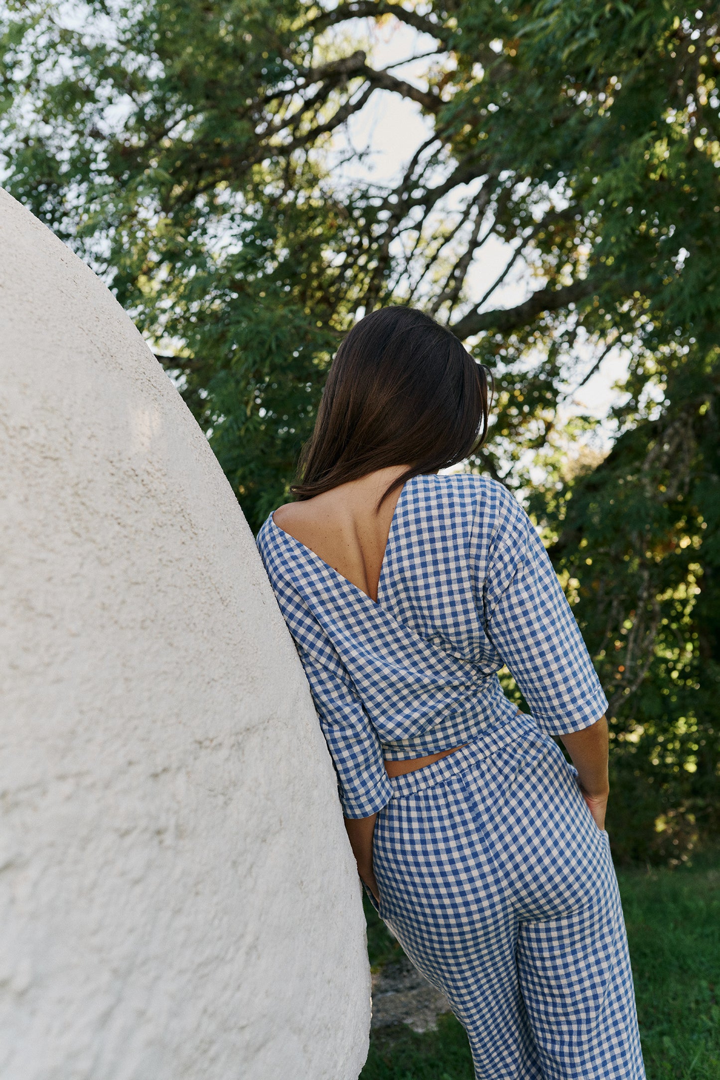ELASTIC GINGHAM PANT