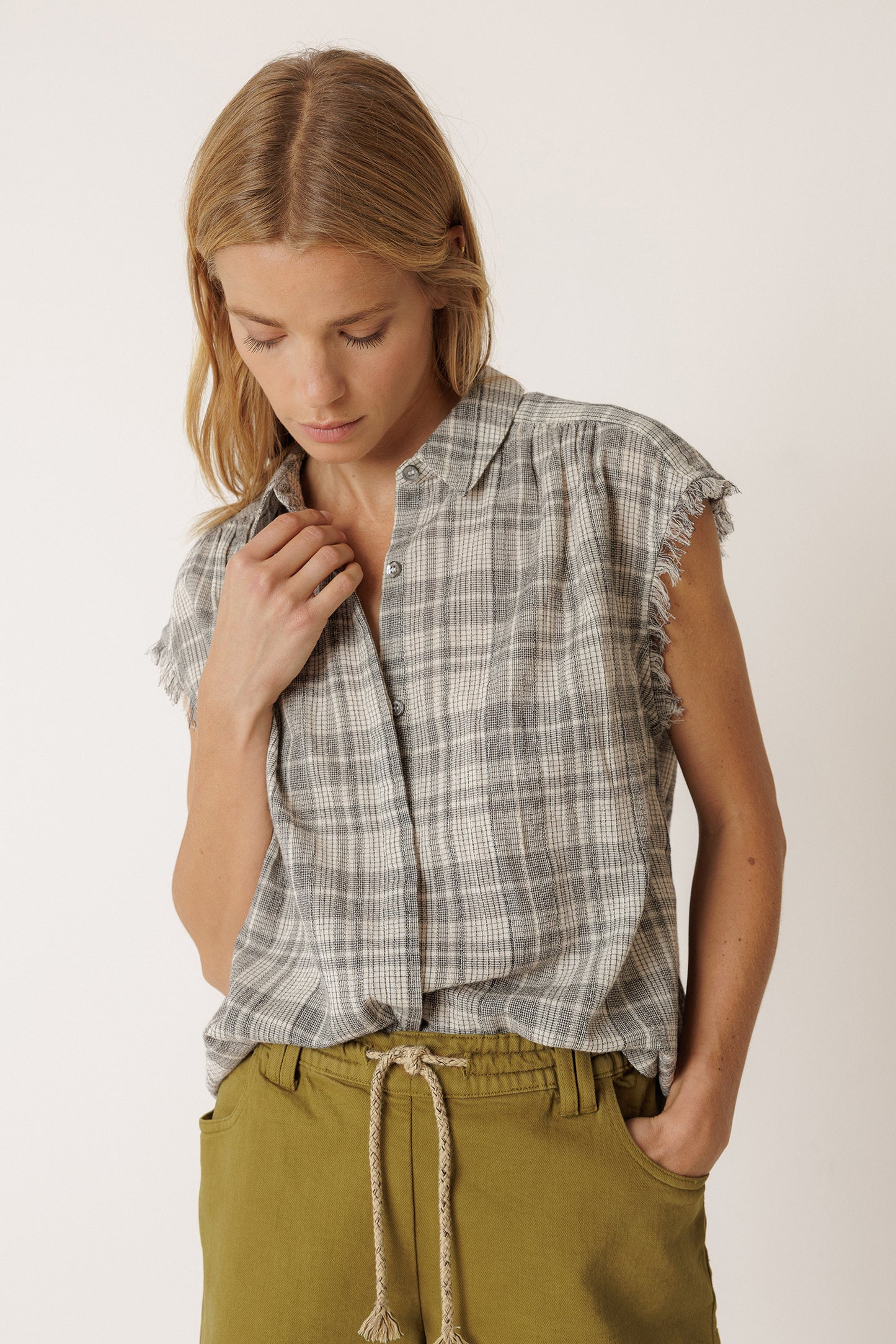 FRAYED COTTON SHIRT