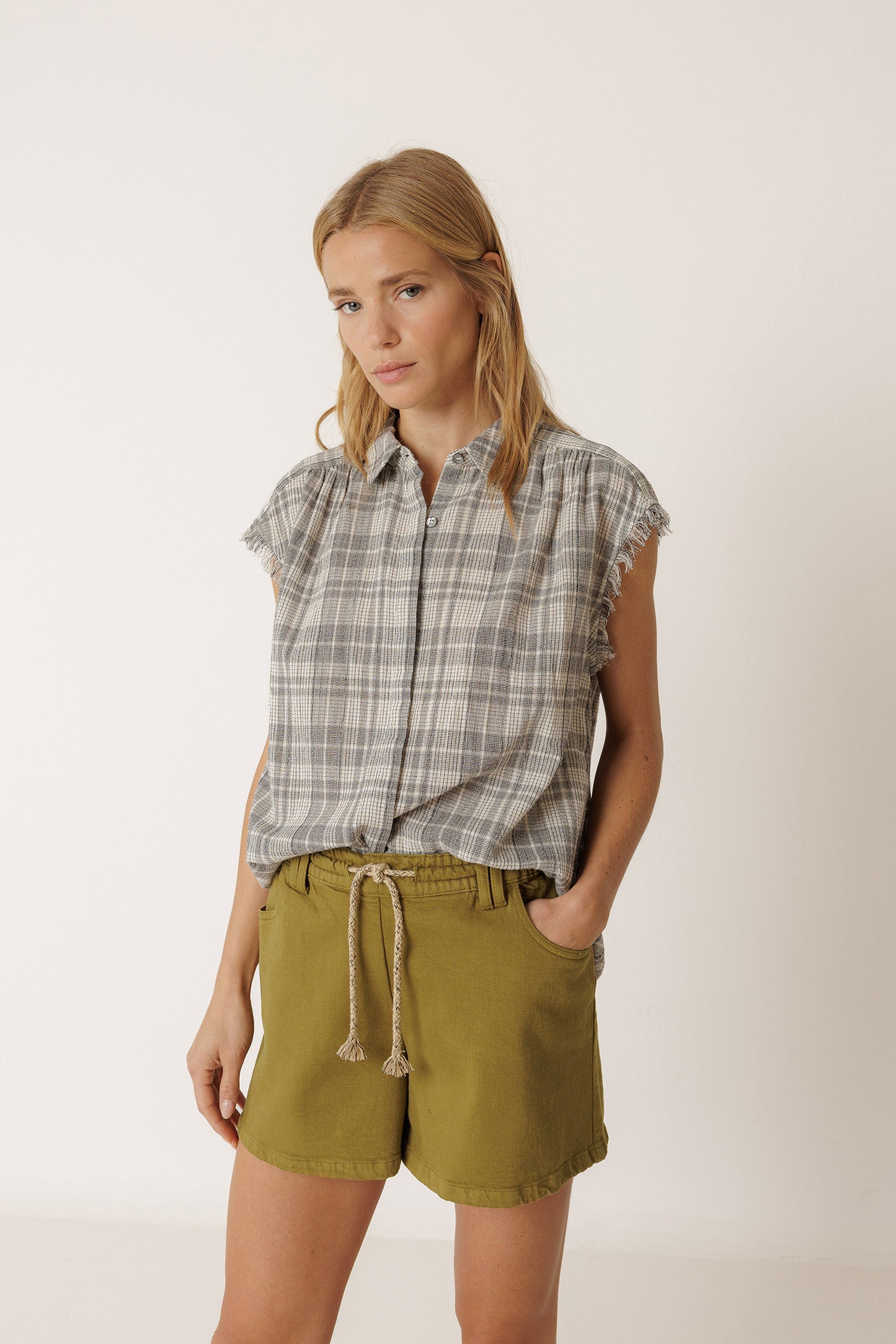 FRAYED COTTON SHIRT