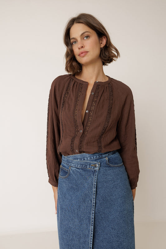 [CL] DOUBLE-GAUZE LACE SHIRT 1