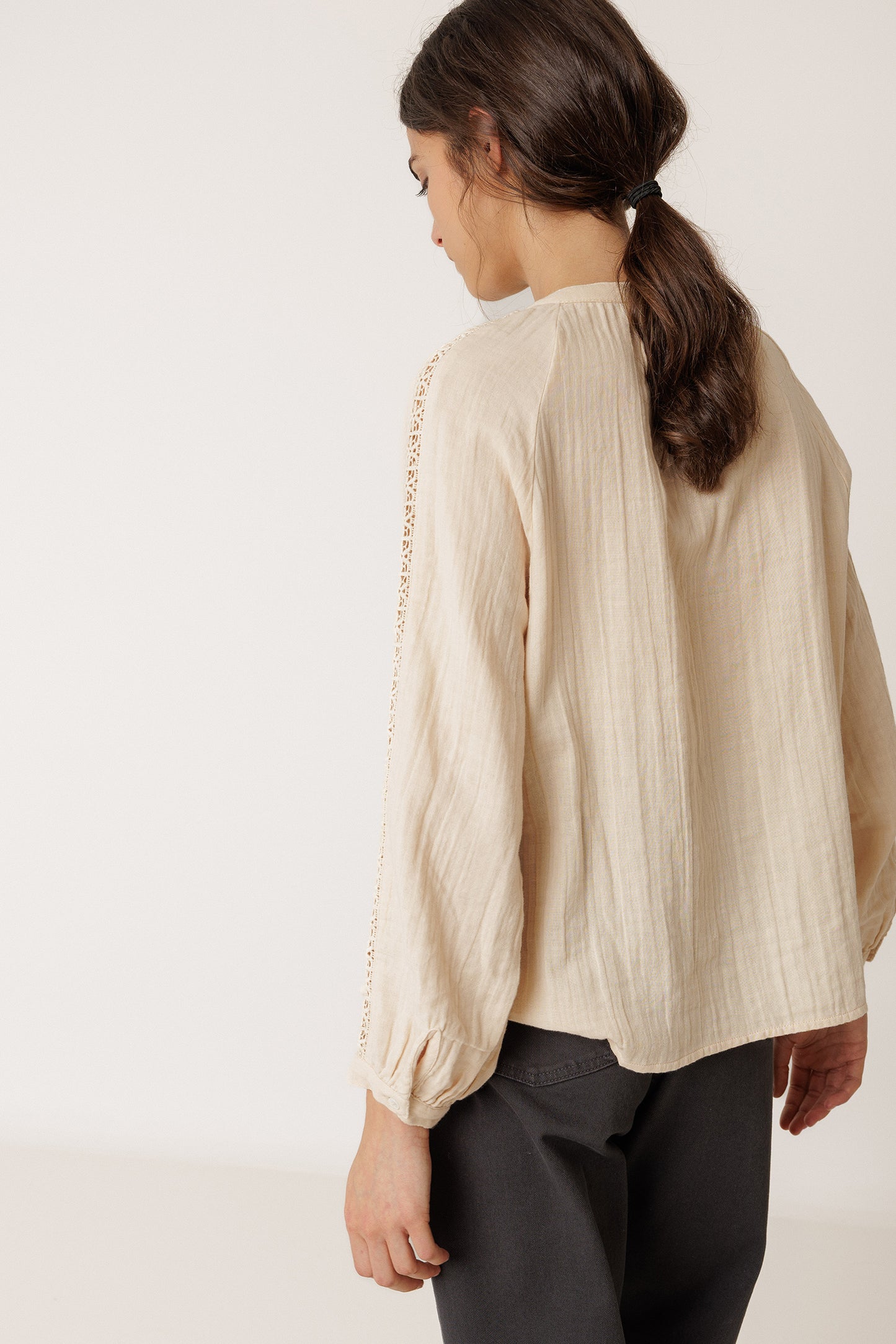 DOUBLE-GAUZE LACE SHIRT