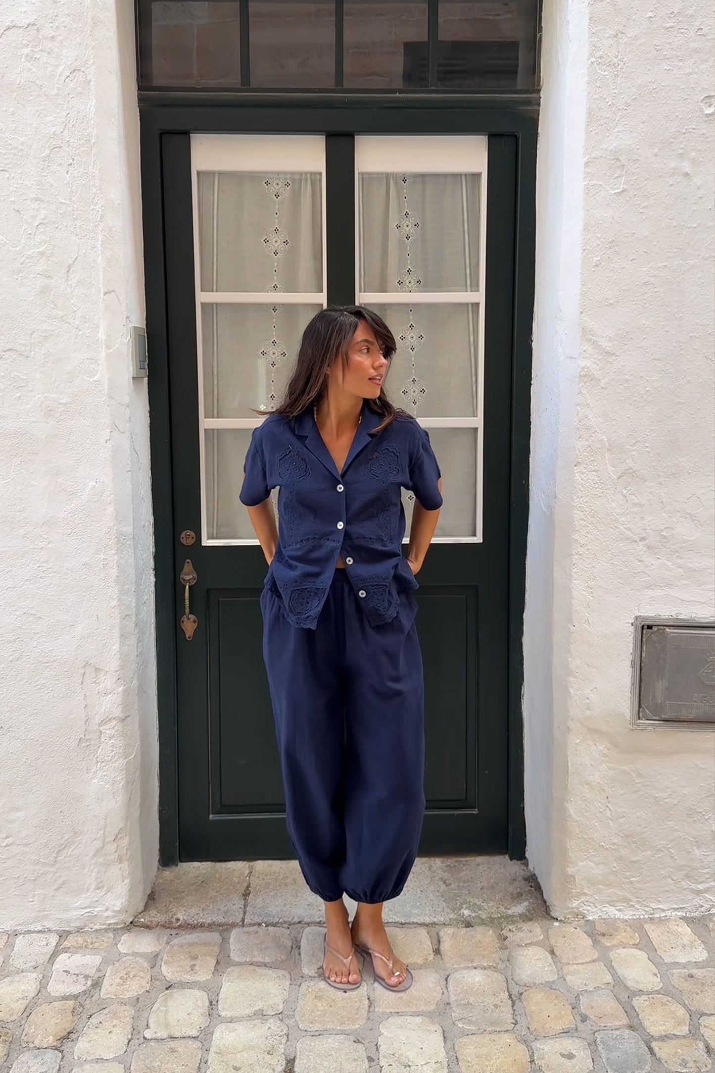EYELET EMBROIDERED SHIRT