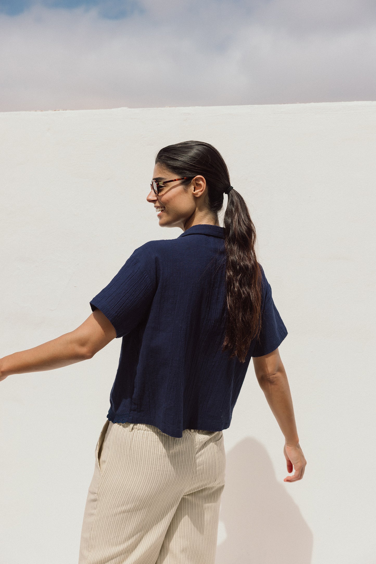 EYELET EMBROIDERED SHIRT