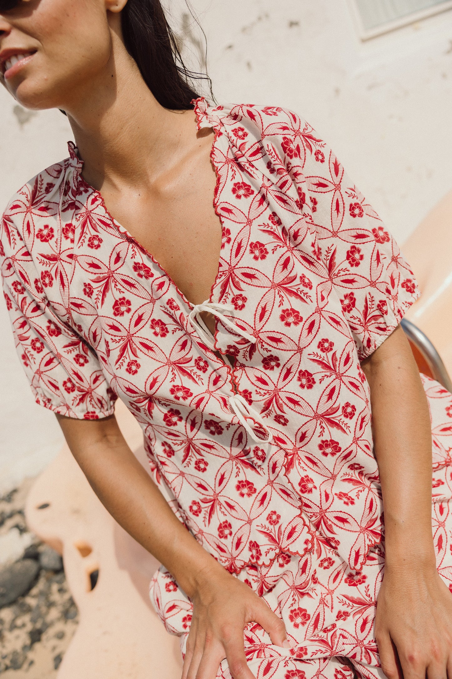 VINTAGE PRINT SHIRT WITH TIES