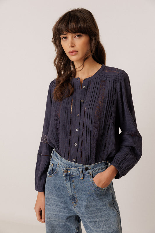 CHEMISE ROMANTIQUE EN DOUBLE GAZE 1