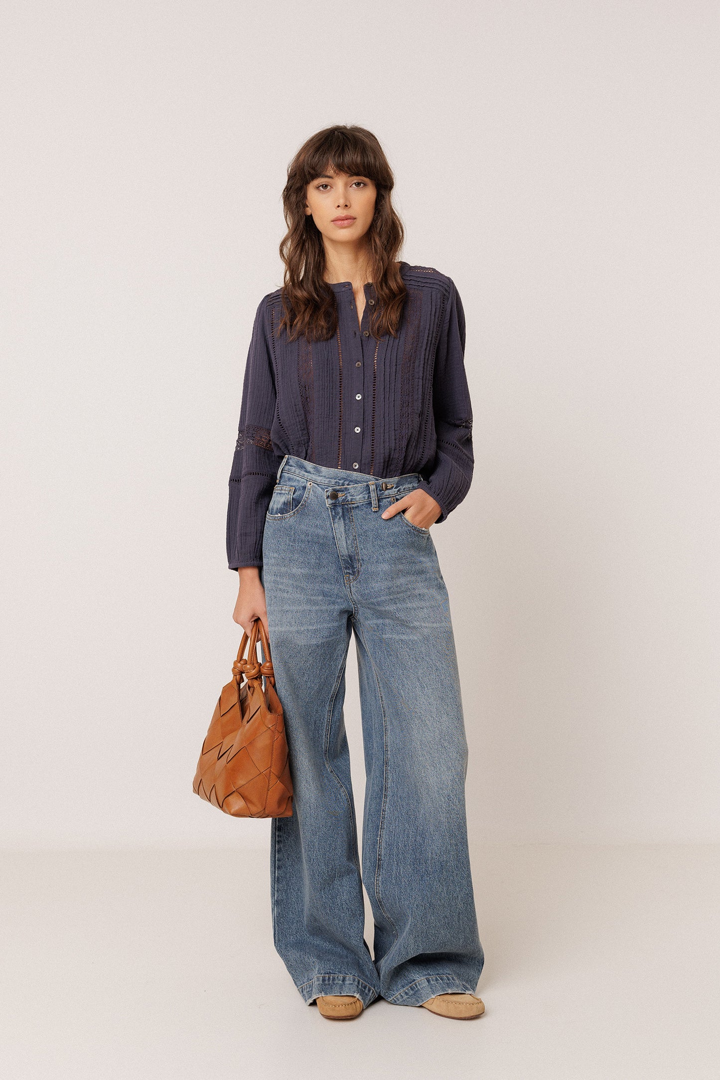 CHEMISE ROMANTIQUE EN DOUBLE GAZE