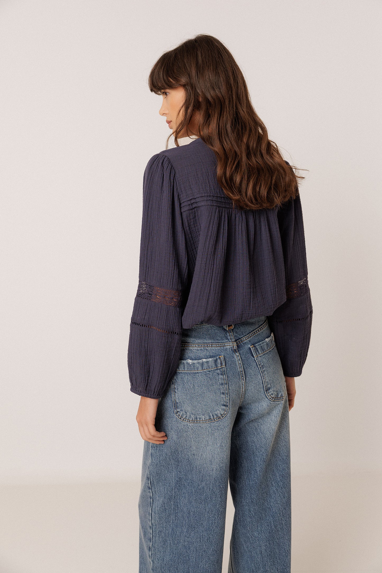 CHEMISE ROMANTIQUE EN DOUBLE GAZE