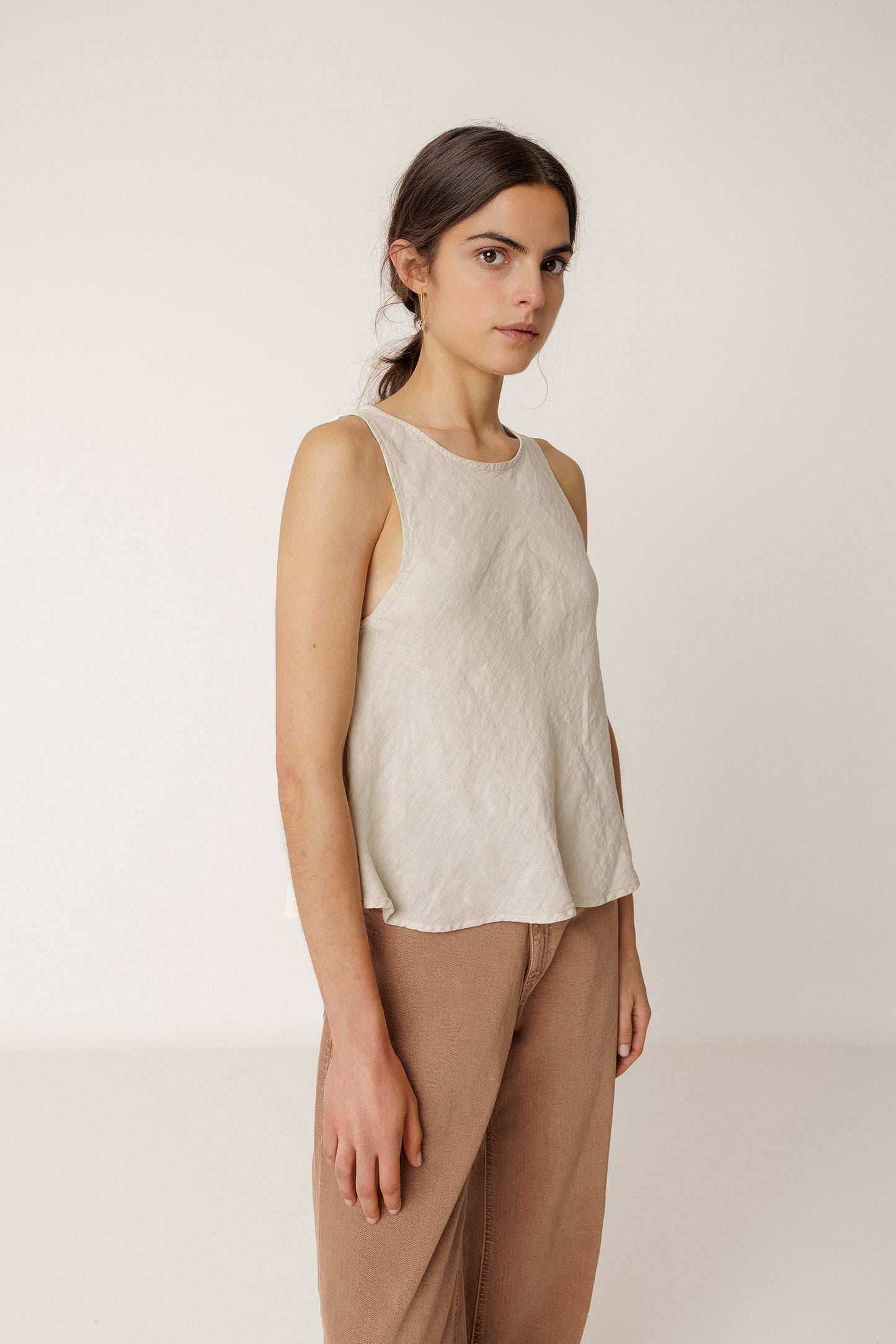 SHORT LINEN TOP