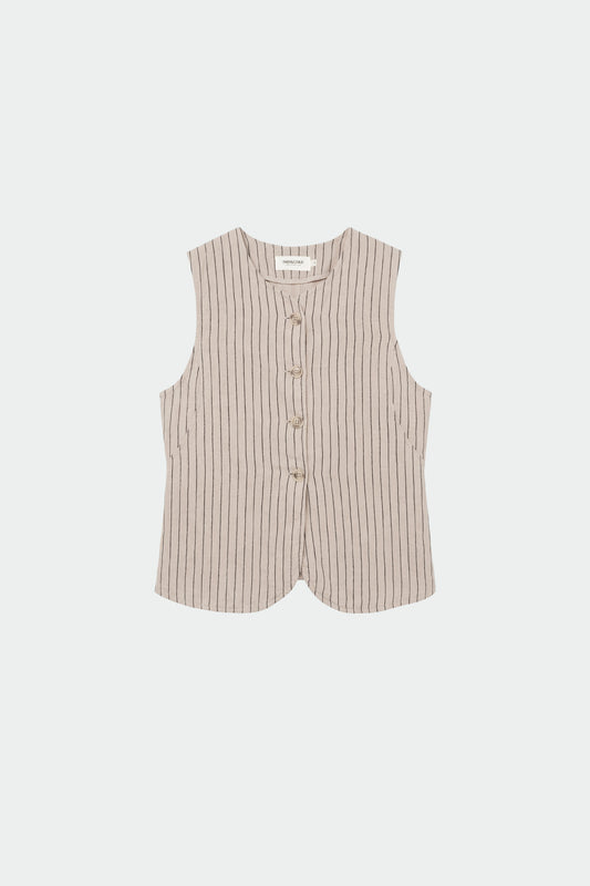 GILET RAYÉ EN LIN 4
