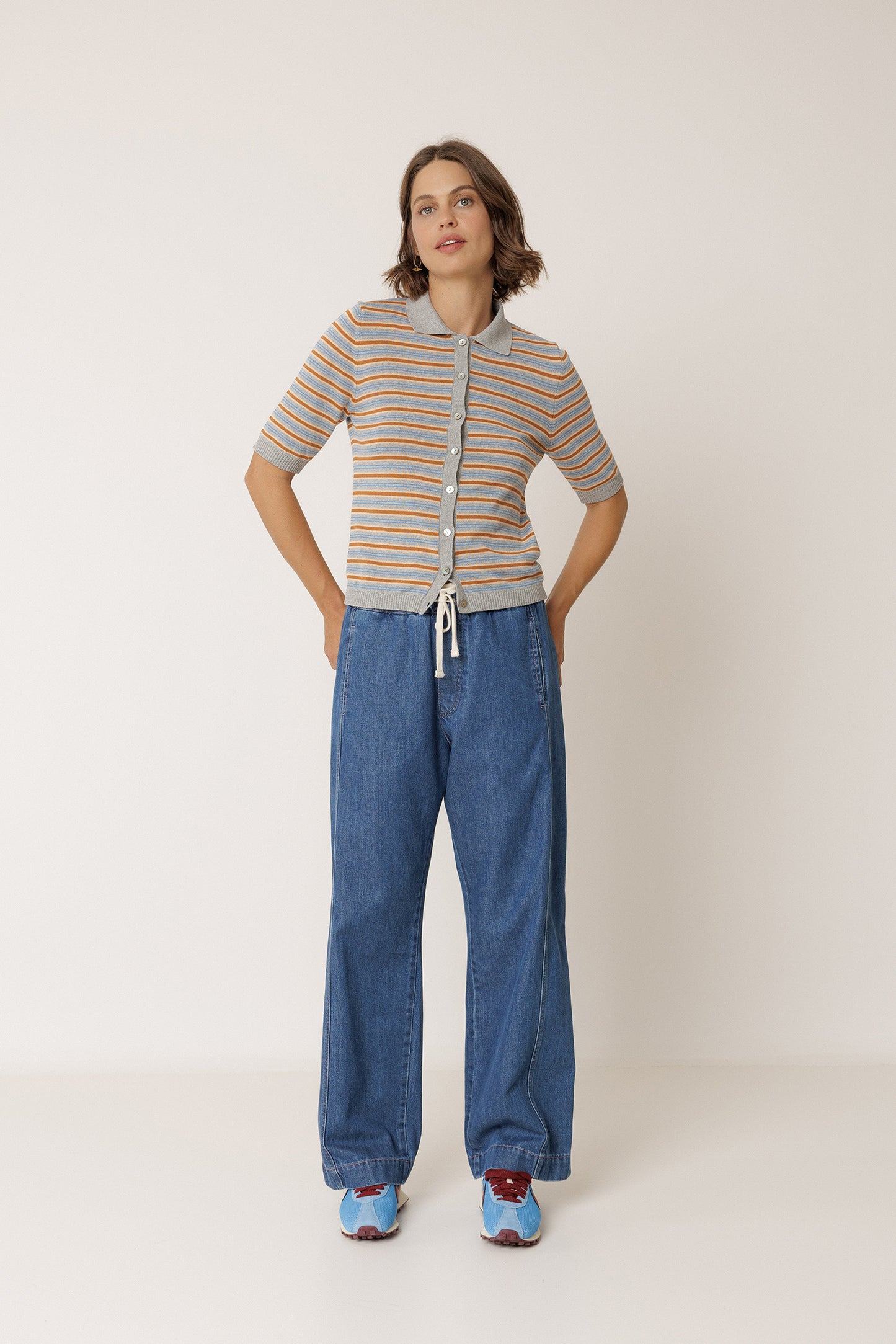 STRIPE KNIT POLO