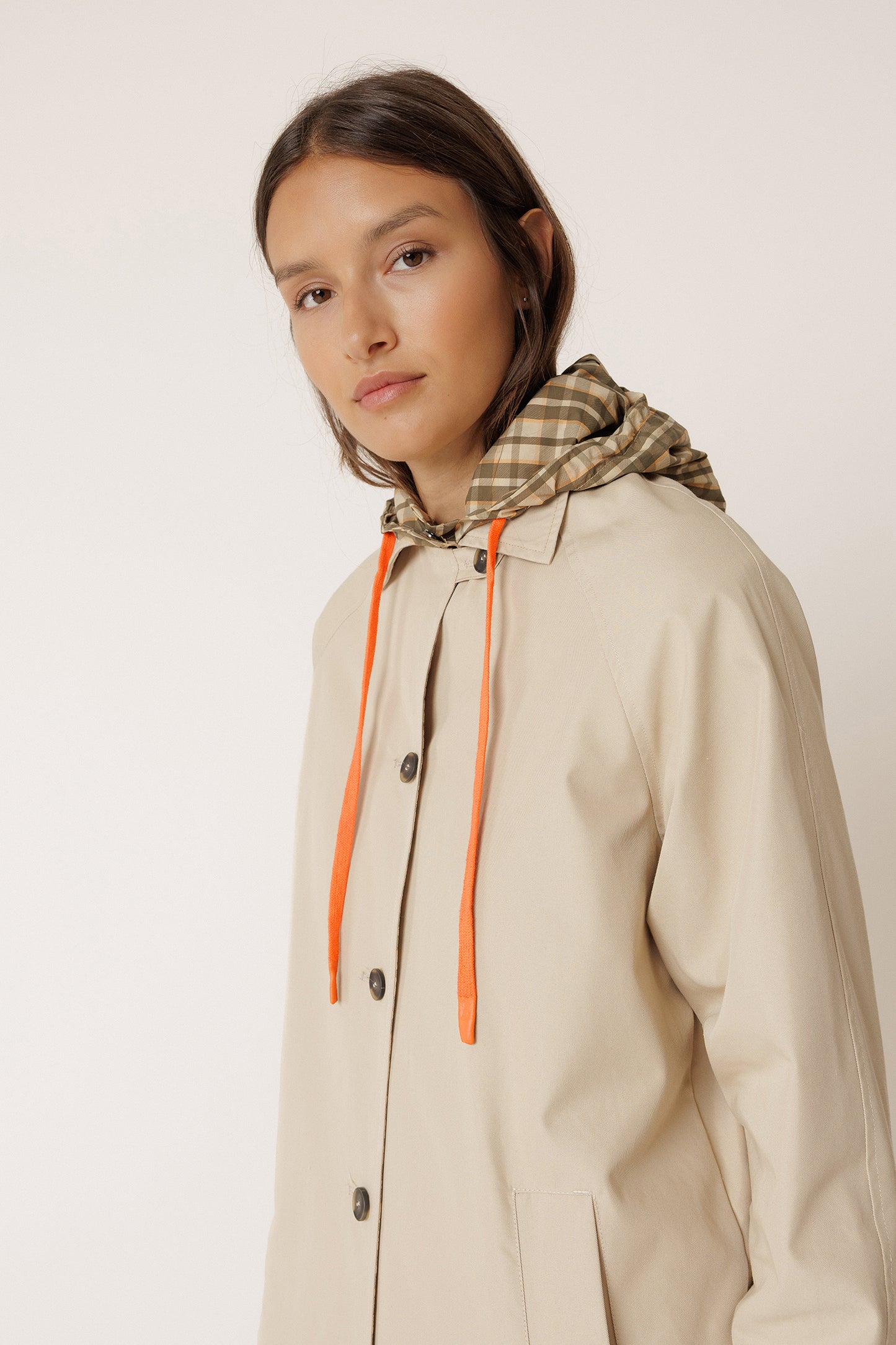 REVERSIBLE CHECKERED RAINCOAT
