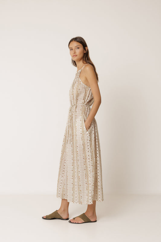 STAMP-PRINT HALTER DRESS 5